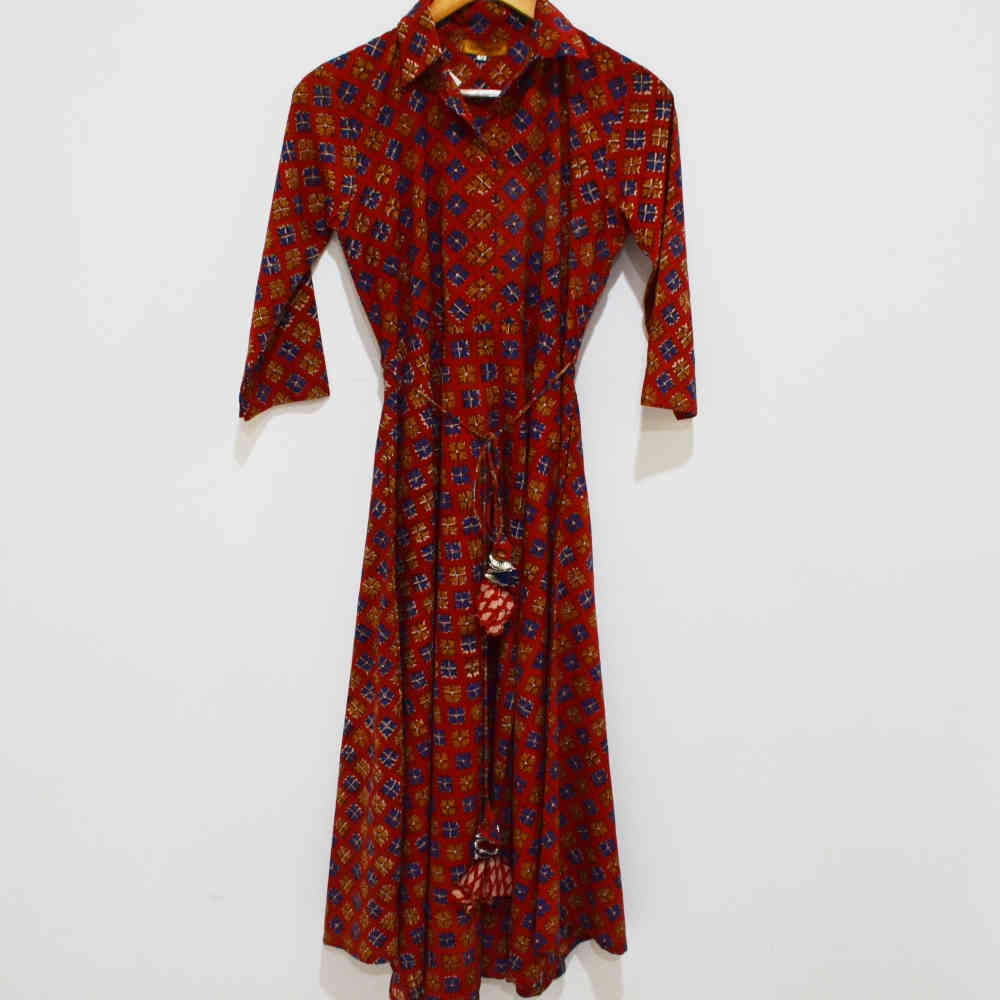 Cotton Flared Pocket Dress | 132015 - 2 | Craft House India