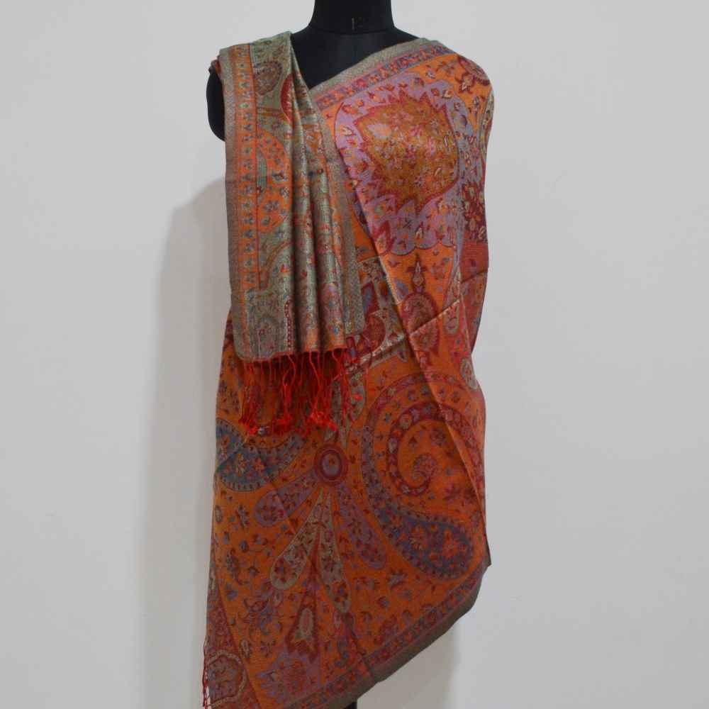 Silk Kani Gold Weave Wrap / Stole | 373051 - 6 (03SA1106) | Craft House ...